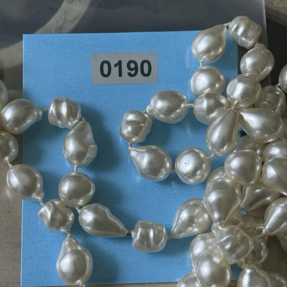 Vintage Baroque Faux Pearl Necklace Knotted Flapper 57” - Picture 7 of 7